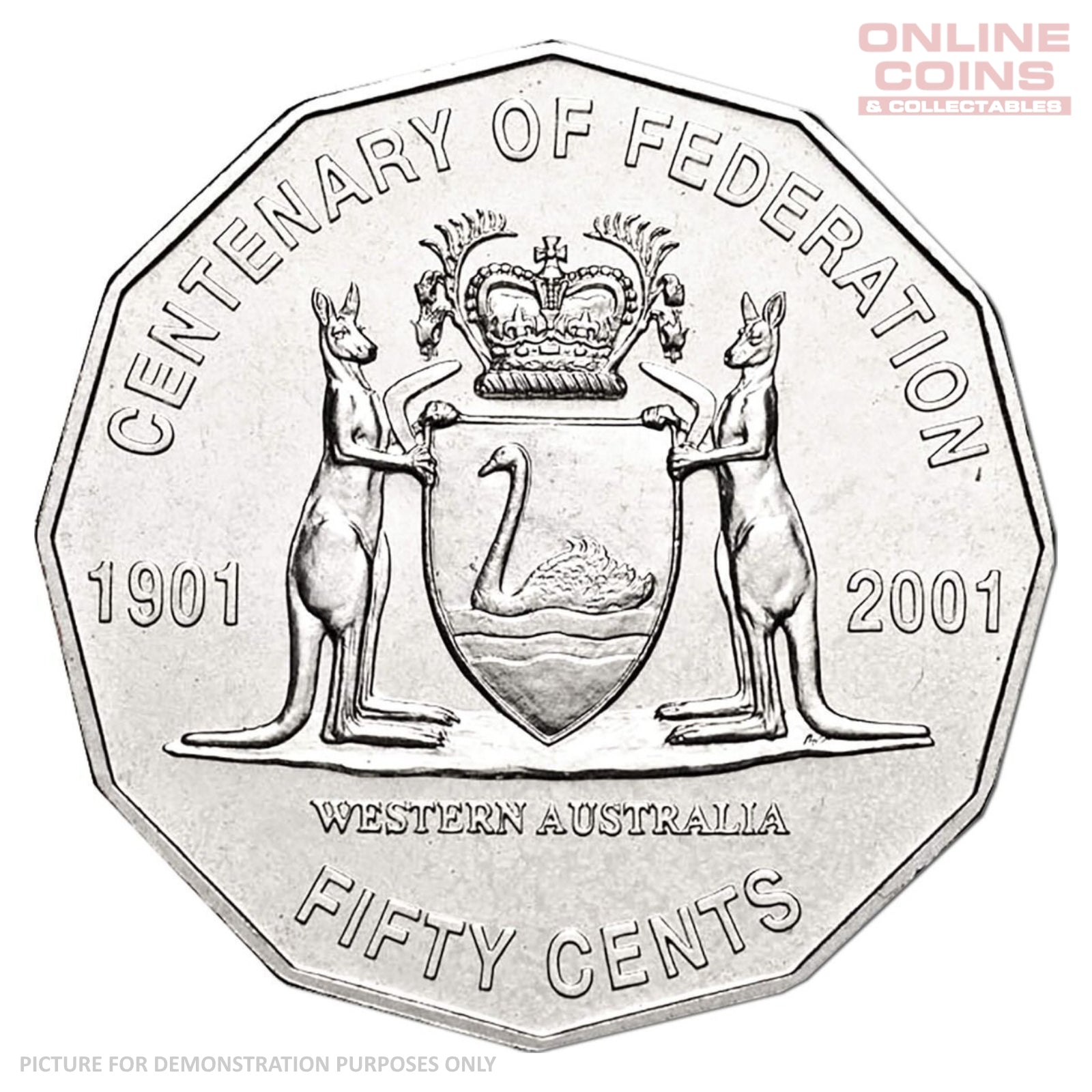 2001 RAM Centenary of Federation 50c Circulating Coin - Western Australia